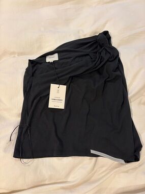 Reformation Black Draped Top NWT